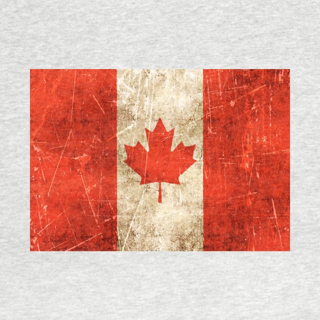 Vintage Aged and Scratched Canadian Flag by jeffbartels